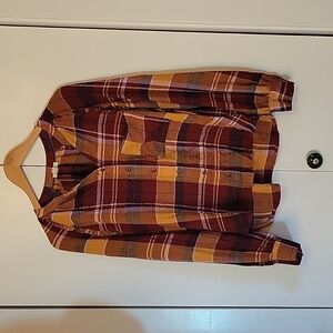 Anthropologie Plaid Peasant Blouse